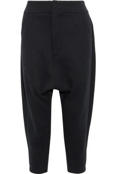 Y-3 Woman + Adidas Future Cropped Cotton-blend Track Pants Black
