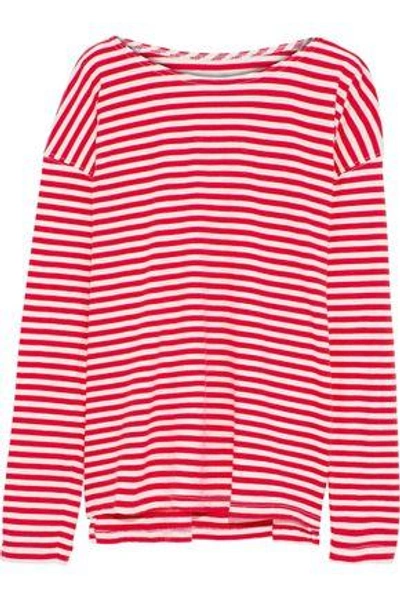 Current Elliott Woman The Breton Striped Cotton-jersey Top Red