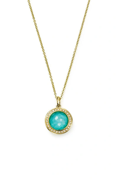 Ippolita Lollipop Small 18k Yellow Gold, Doublet & Diamond Pendant Necklace