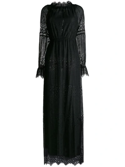 Pinko Rebrode Maxi Dress In Black