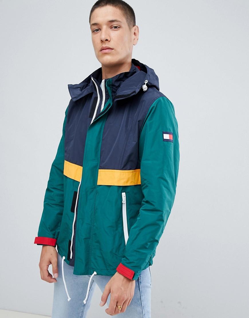 tommy hilfiger colorblock parka