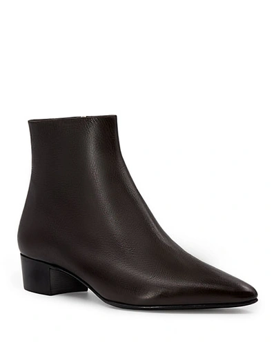 The Row Ambra Point-toe Leather Ankle Boots