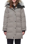 Canada Goose Shelburne Slim-fit Parka W/ Removable Fur Trim In Limestone