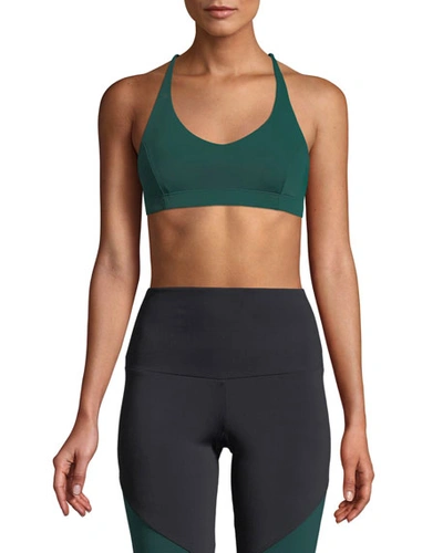 Onzie Pyramid Strappy Sports Bra In Black/green