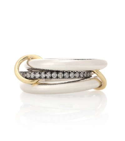 Spinelli Kilcollin Libra Noir Sterling Silver And 18kt Gold Rings With Diamonds