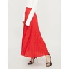 Givenchy Geometric-creased Crepe Skirt In Red