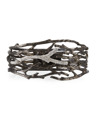 Michael Aram Enchanted Forest Multi-twig Cuff Bracelet W/ Diamonds, Black