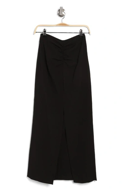 Topshop Ruched Maxi Skirt In Black
