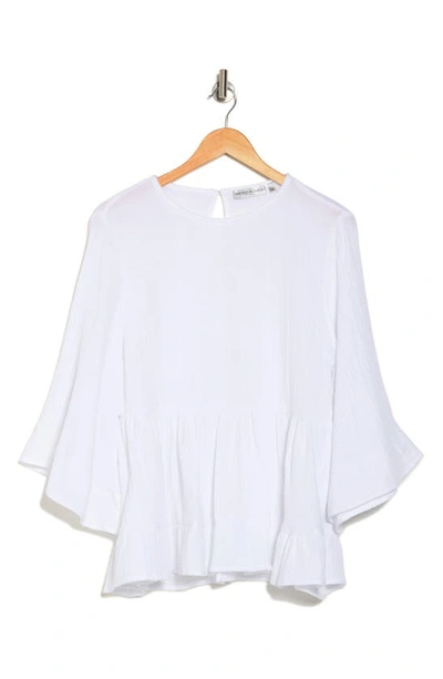 Patrizia Luca Bell Sleeve Blouse In White
