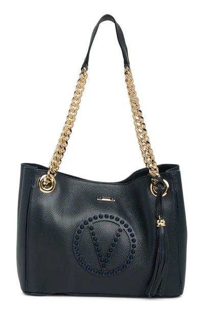 Valentino By Mario Valentino Luisa Rock Leather Tote Bag In Black