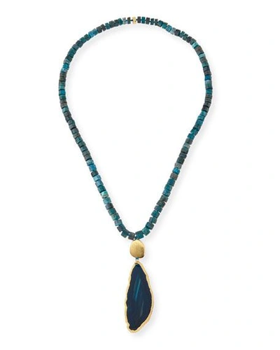Nest Jewelry Apatite & Agate Pendant Necklace, 38" In Turquoise
