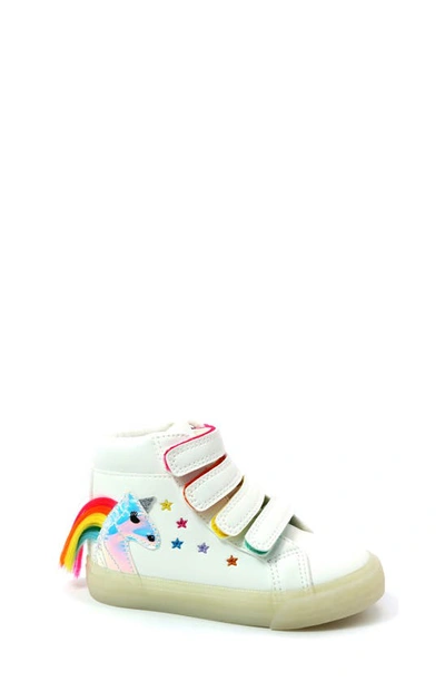 Yoki Kids' 3d Unicorn High Top Sneaker In White