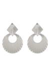 Melrose And Market Texture Drop Earrings In Rhodium