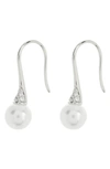 Nordstrom Rack Cz & Imitation Pearl Earrings In White
