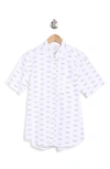 Public Art Cool Shades Cotton Short Sleeve Button-up Shirt In White