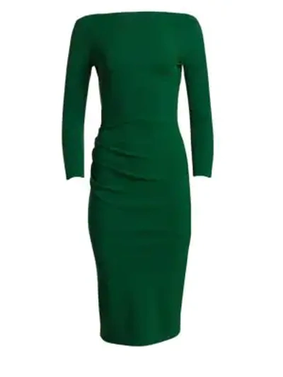 Chiara Boni La Petite Robe Sotera Off-the-shoulder Midi Dress In Pine