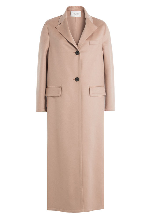 Valentino Virgin Wool Coat With Cashmere In Skie | ModeSens