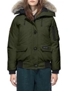 Canada Goose Chilliwack Down Bomber Jacket W/ Fur Hood In Military Green