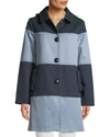 Kate Spade New York Color-block Trench Coat In Deep Navy/dusty Blue