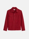 Alex Mill Garment Dyed Work Jacket In Recycled Denim In Dark Crimson