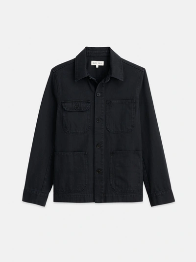 Alex Mill Garment Dyed Work Jacket In Recycled Denim In Washed Black