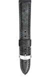 Michele 18mm Ostrich Strap In Midnight Blue In Gray