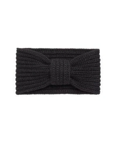 Portolano Wool Knit Headband In Black