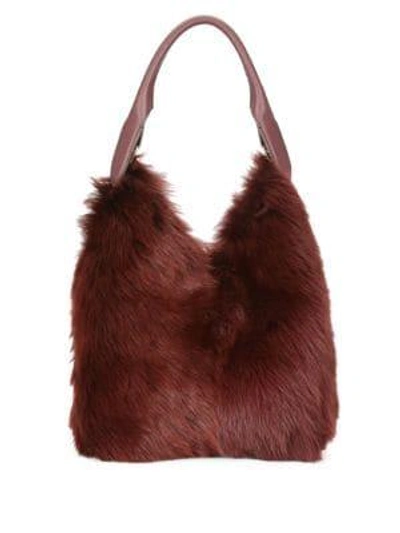 Anya Hindmarch Small Shearling Build A Bag In Claret