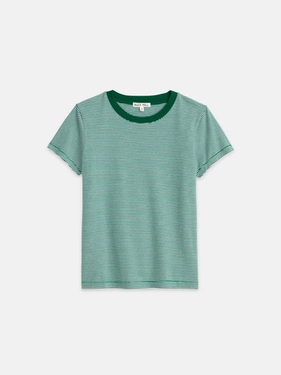 Alex Mill Prospect Tee In Striped Cotton Jersey In Green/white