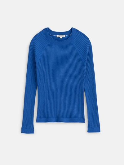 Alex Mill Ribbed Crewneck Sweater In Cosmic Blue