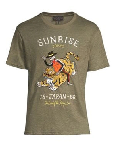 The Kooples Embroidered Tee In Khaki