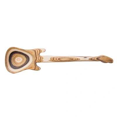 Island Bamboo Pakkawood 12-inch Guitar Spoon, Natural In White