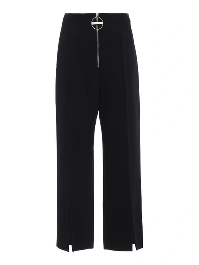 Givenchy Slit Cuff Wide Leg Trousers In Black