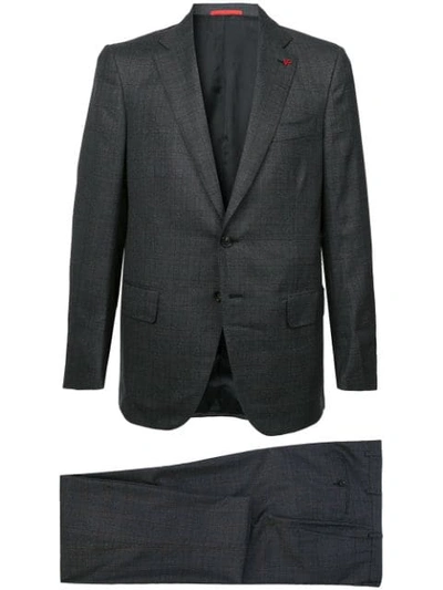Isaia Checked Two-piece Suit - Grey