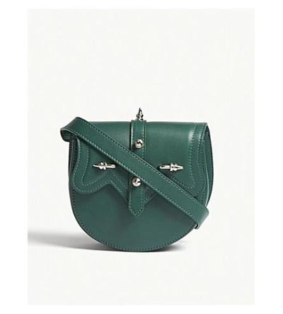 Okhtein Dome Leather Belt Bag In Green