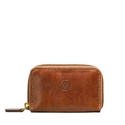 Maxwell Scott Bags Luxury Tan Real Leather Key Wallet