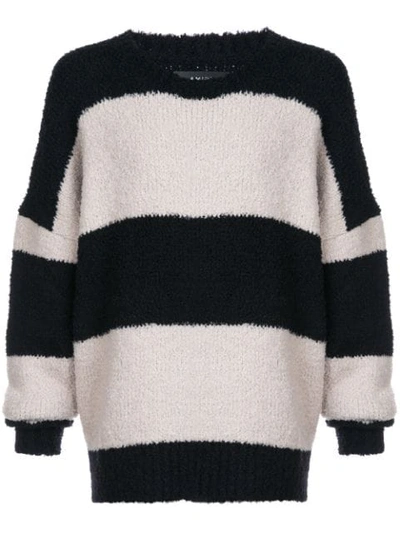 Amiri Wide Stripe Black/white Wool Sweater