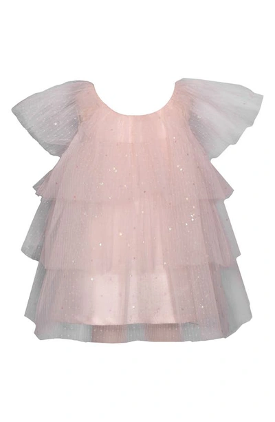 Bonnie Jean Babies' Sequin Tiered Dress In Pink Multi