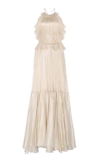 Maria Lucia Hohan Pearl Metallic Mousseline Dress