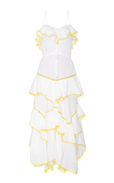 Maria Lucia Hohan Iris Sleeveless Cotton Voile Dress In White