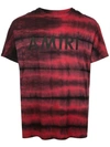 Amiri Tie-dyed Logo Cotton T-shirt In Red