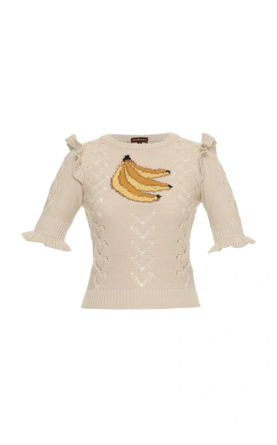 Lena Hoschek Banana Print Sweater In White