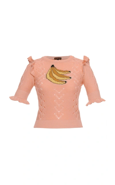 Lena Hoschek Banana Print Sweater In Pink