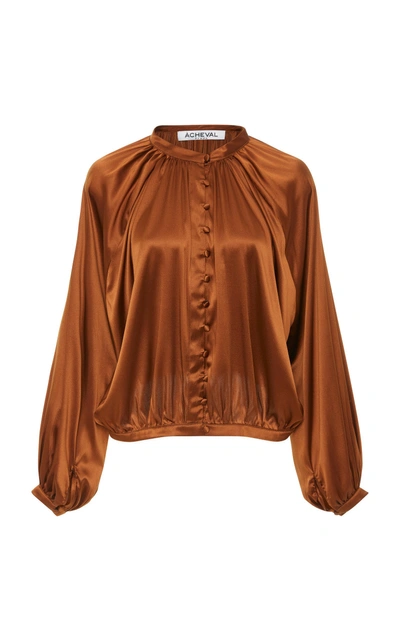 Acheval Pampa Gloria Silk Shirt In Brown