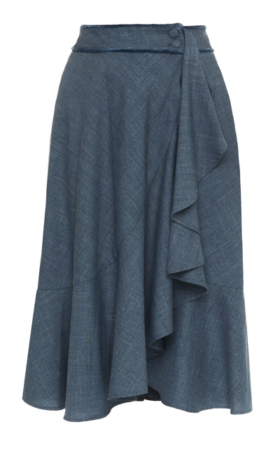 Lena Hoschek Esperanza Wrap Skirt In Blue
