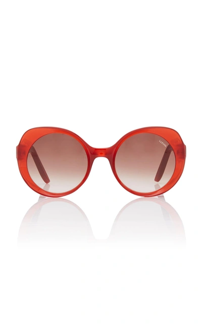 Lapima Carota Round-frame Acetate Sunglasses In Red