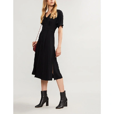 Whistles Naya Button Dress In Black