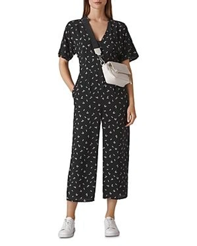 Whistles Camilla Print Jumpsuit In Black/white