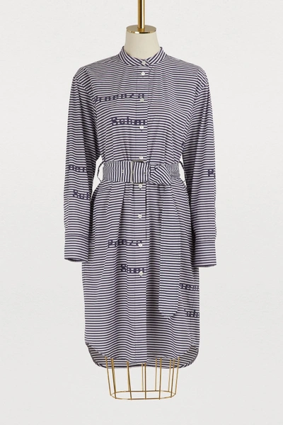 Proenza Schouler Striped Shirt Dress In 21505 Indigo/white Poplin Stripe