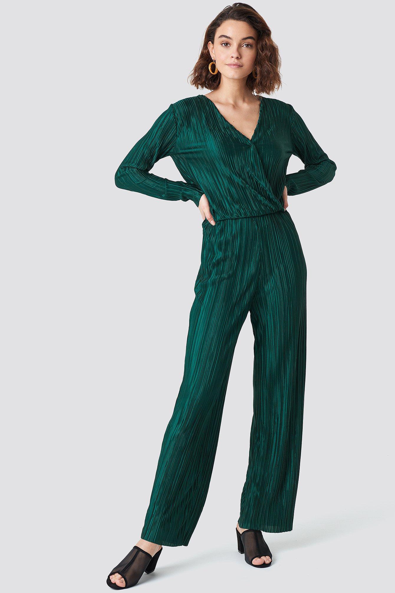 dark green jump suit